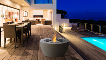 EcoSmart Fire Feuertisch POD40, rund, fuer Indoor und Outdoor