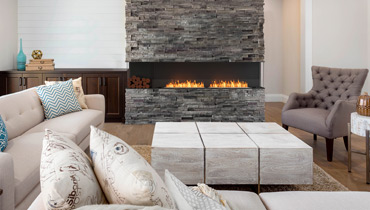 EcoSmart Fire Flex Fireplace 104BY, long fire wall installation