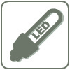 long-life, energy-saving LED light sources, halogen optional