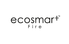 Logo EcoSmart Fire: Bioethanol-Feuerstellen ohne Rauch, Russ, Asche, fuer Zuhause und im Hotel