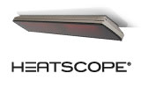 Logo HEATSCOPE: Design ambience infrared radiant heaters with less light and more heat, for conservatories, terraces, balconies and restaurants.