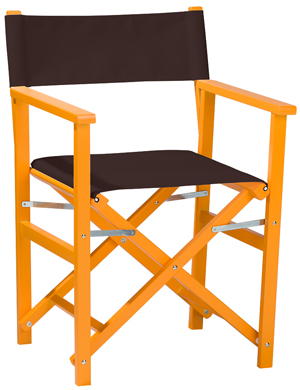 Regiestuhl Woody: Sale! Orange, Caffé, Detailfoto