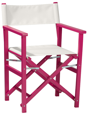 Regiestuhl Woody: Sale! Pink, Weiß, Detailfoto