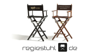 Logo regiestuhl.de: deckchairs, director's chairs with and without name, for private or companies